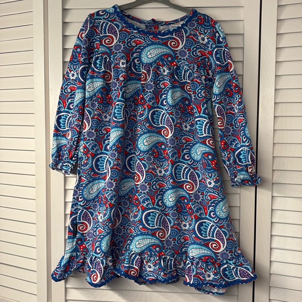 Simply Southern Collection girls Paisley ruffle dress, size 4T